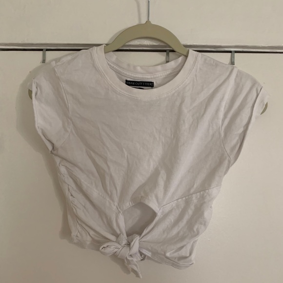 Urban Outfitters White Tie Up Crop Top Small - Picture 3 of 6